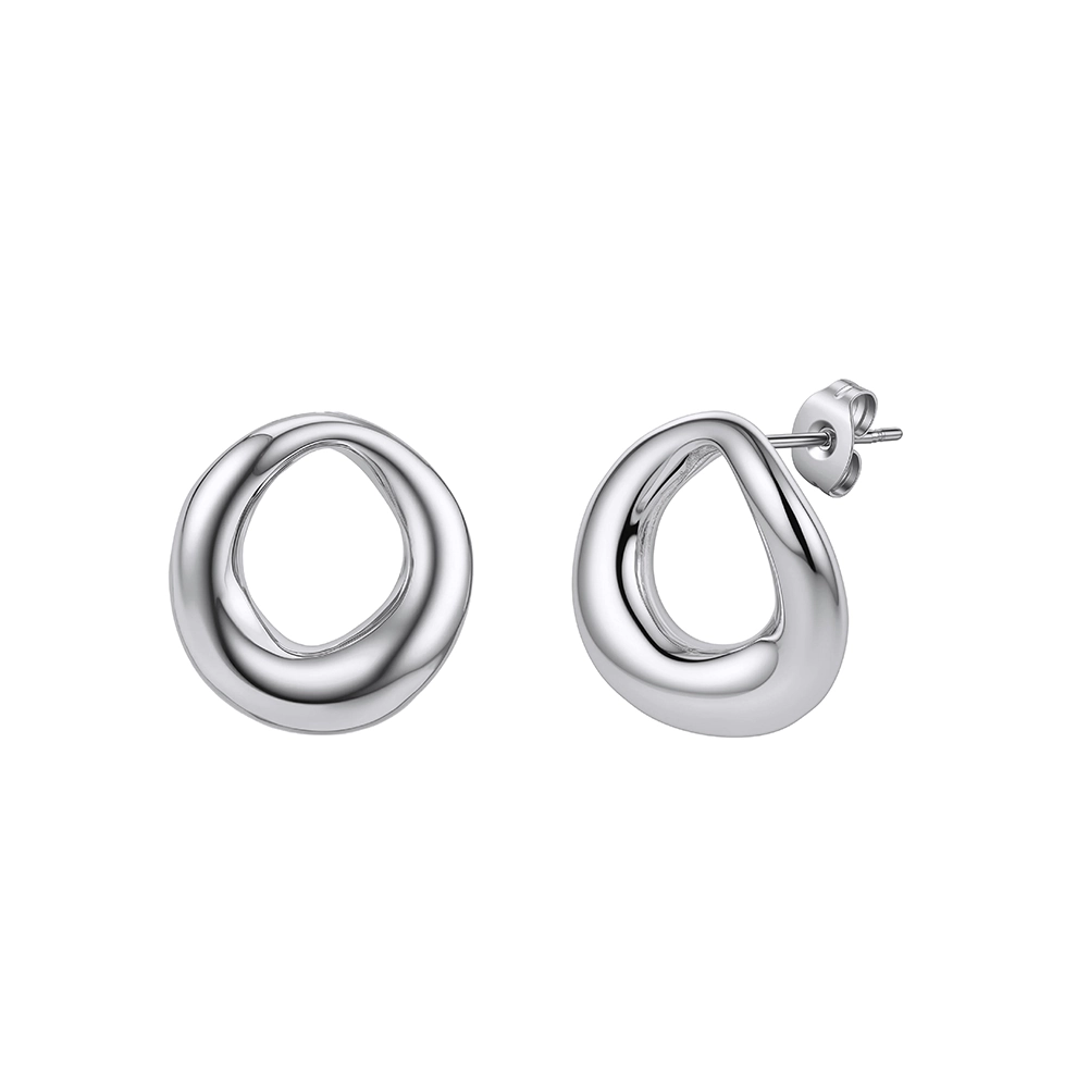 Produse Noi - Cercei Statement Organic Ring Argintiu