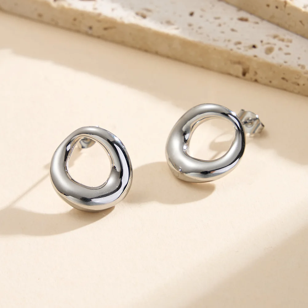 Produse Noi - Cercei Statement Organic Ring Argintiu