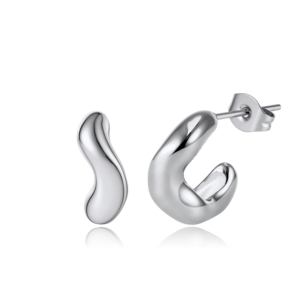 Produse Noi - Cercei Statement Stream Argintiu