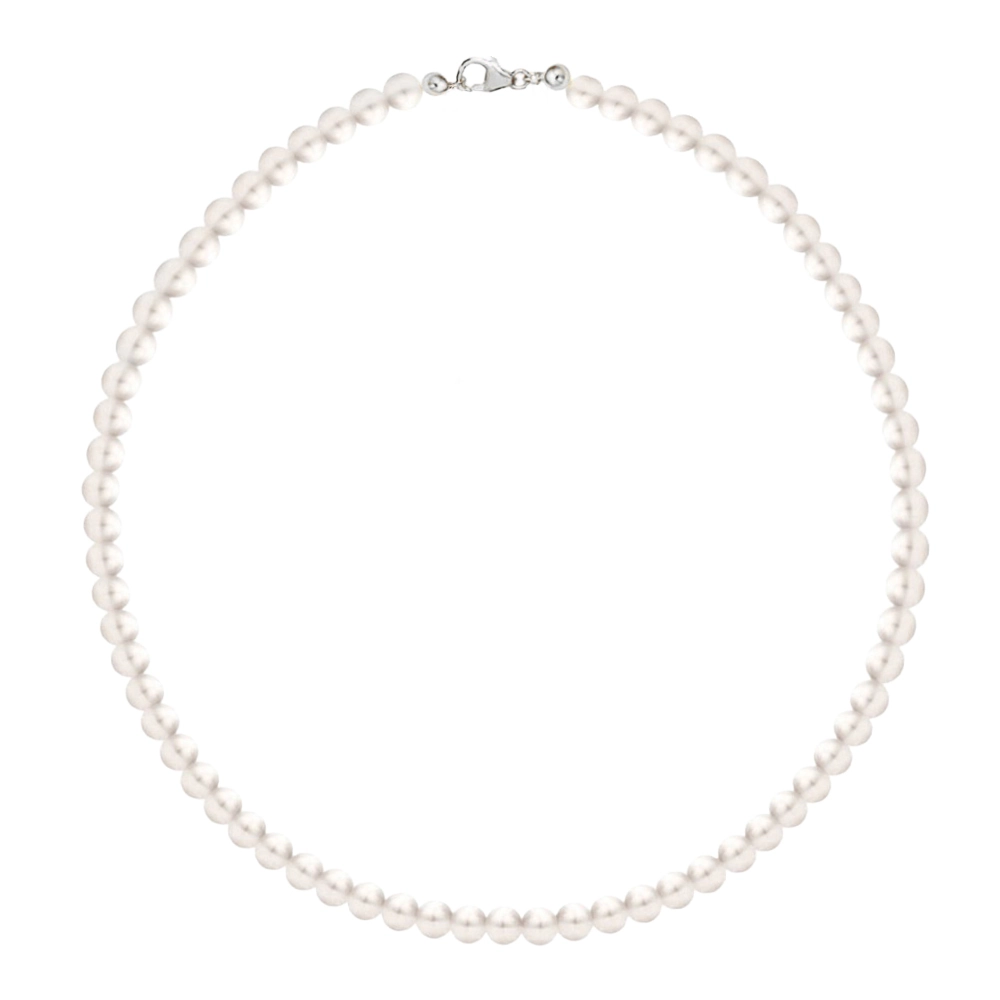 Coliere din argint - Colier Argint cu perle naturale de cultură Large Pearl String Argintiu