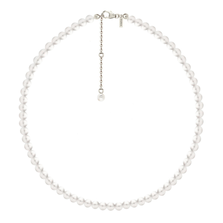 Bijuterii Perle Naturale - Colier Argint cu perle naturale de cultură Large Pearl String Argintiu