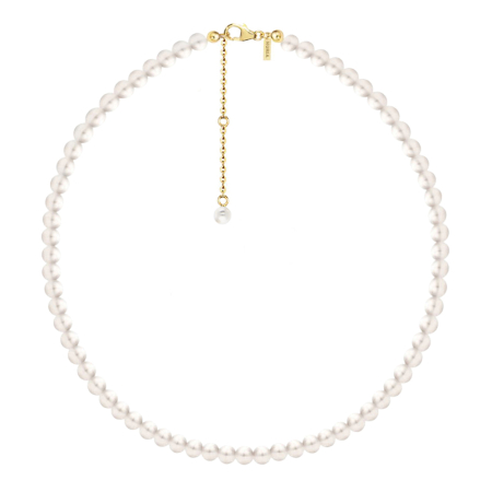 Bijuterii Perle Naturale - Colier Argint cu perle naturale de cultură Large Pearl String Auriu