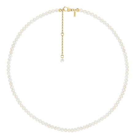Bijuterii Perle Naturale - Colier Argint cu perle naturale de cultură Small Pearl String Auriu