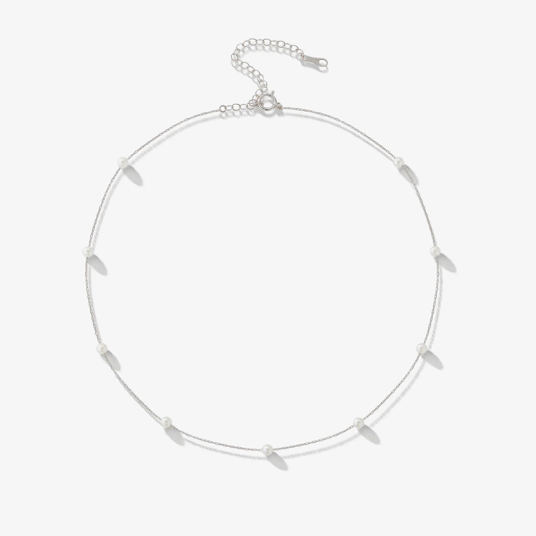 Bijuterii Perle Naturale - Colier argint cu perle naturale de cultură small silver. Perola Collection