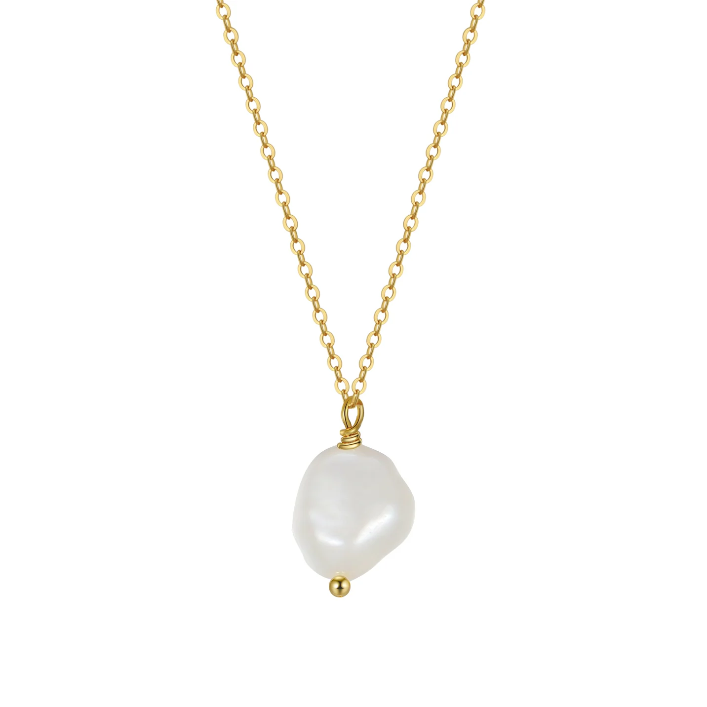 Colier din Argint cu perlă naturală de cultură Gold Baroque