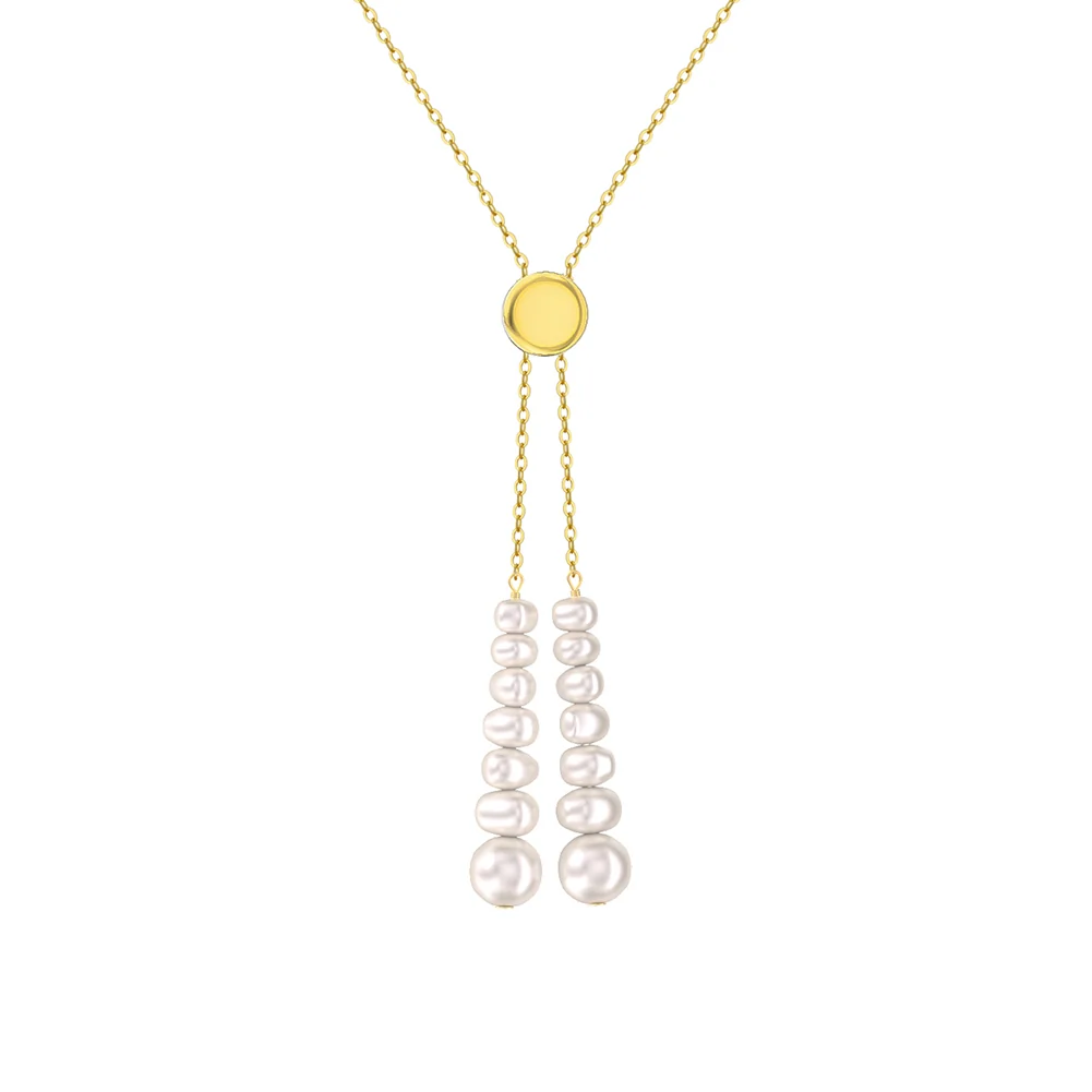 Colier din Argint cu perle naturale de cultură Cascading Pearl Elegance