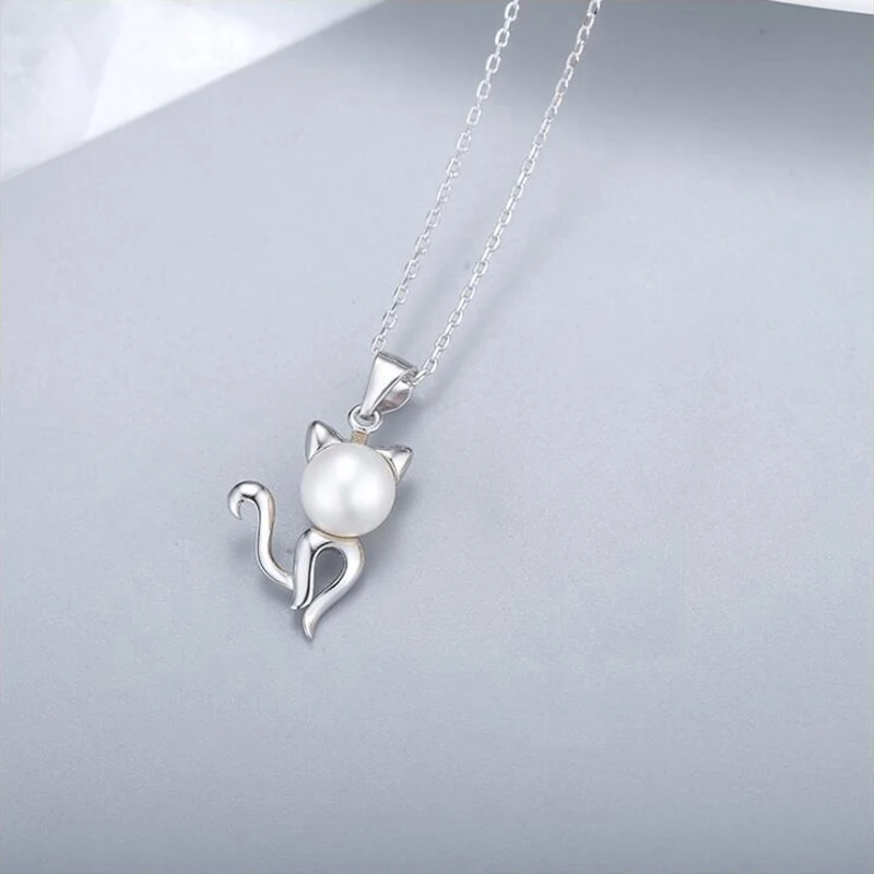 Bijuterii Perle Naturale - Colier din Argint cu Perle Naturale de Cultură Cat Pearl Silver