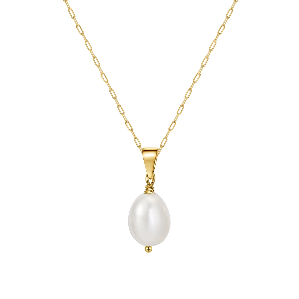 Bijuterii Perle Naturale - Colier din Argint cu Perle Naturale de Cultură Classic Pearl Gold