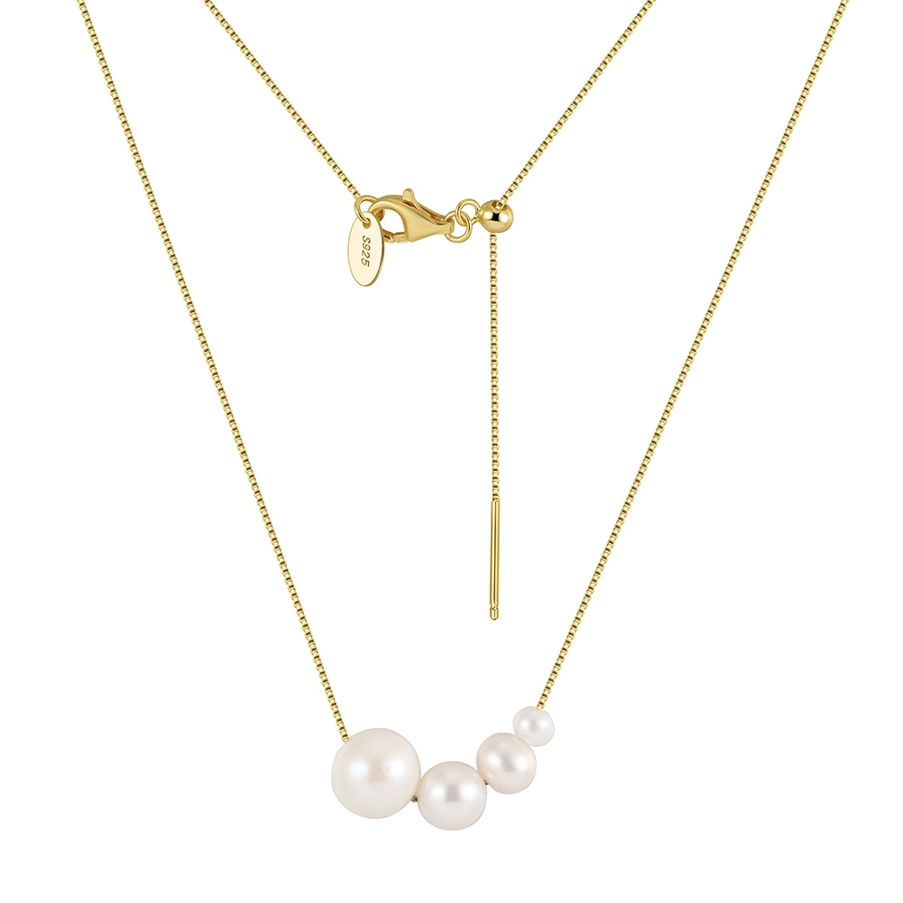 Bijuterii Perle Naturale - Colier din Argint cu Perle naturale de cultură Elegant Multi-Pearl