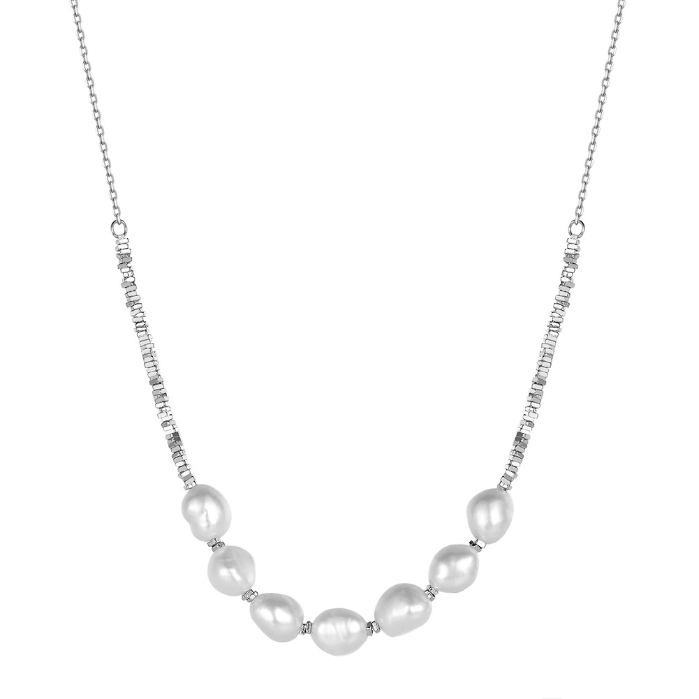 Bijuterii Perle Naturale - Colier din Argint cu Perle Naturale de Cultură Pearl Reflection Silver