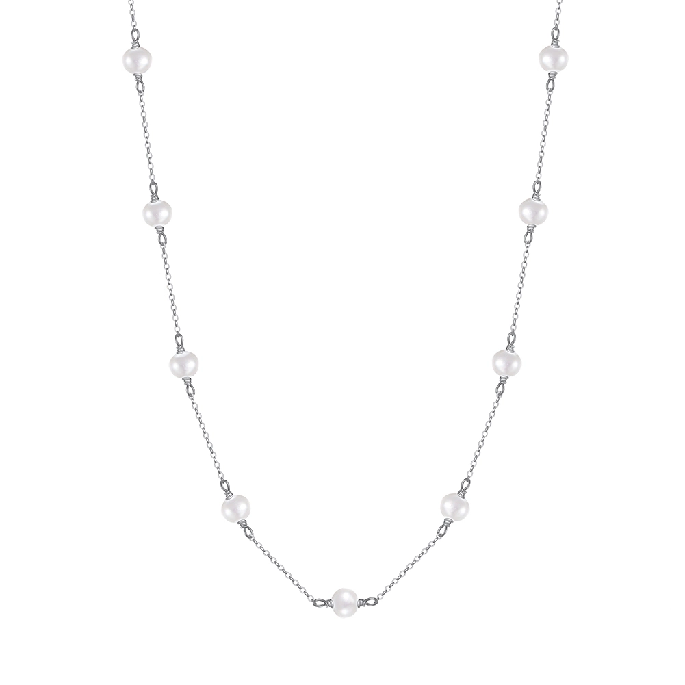 Bijuterii Perle Naturale - Colier din Argint cu Perle Naturale de Cultură Dot Harmony Silver