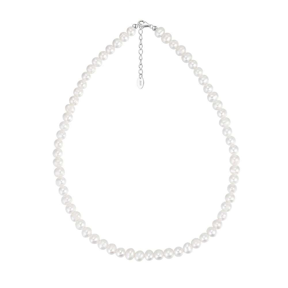 Bijuterii Perle Naturale - Colier din argint cu perle naturale de cultură silver Raw Collection