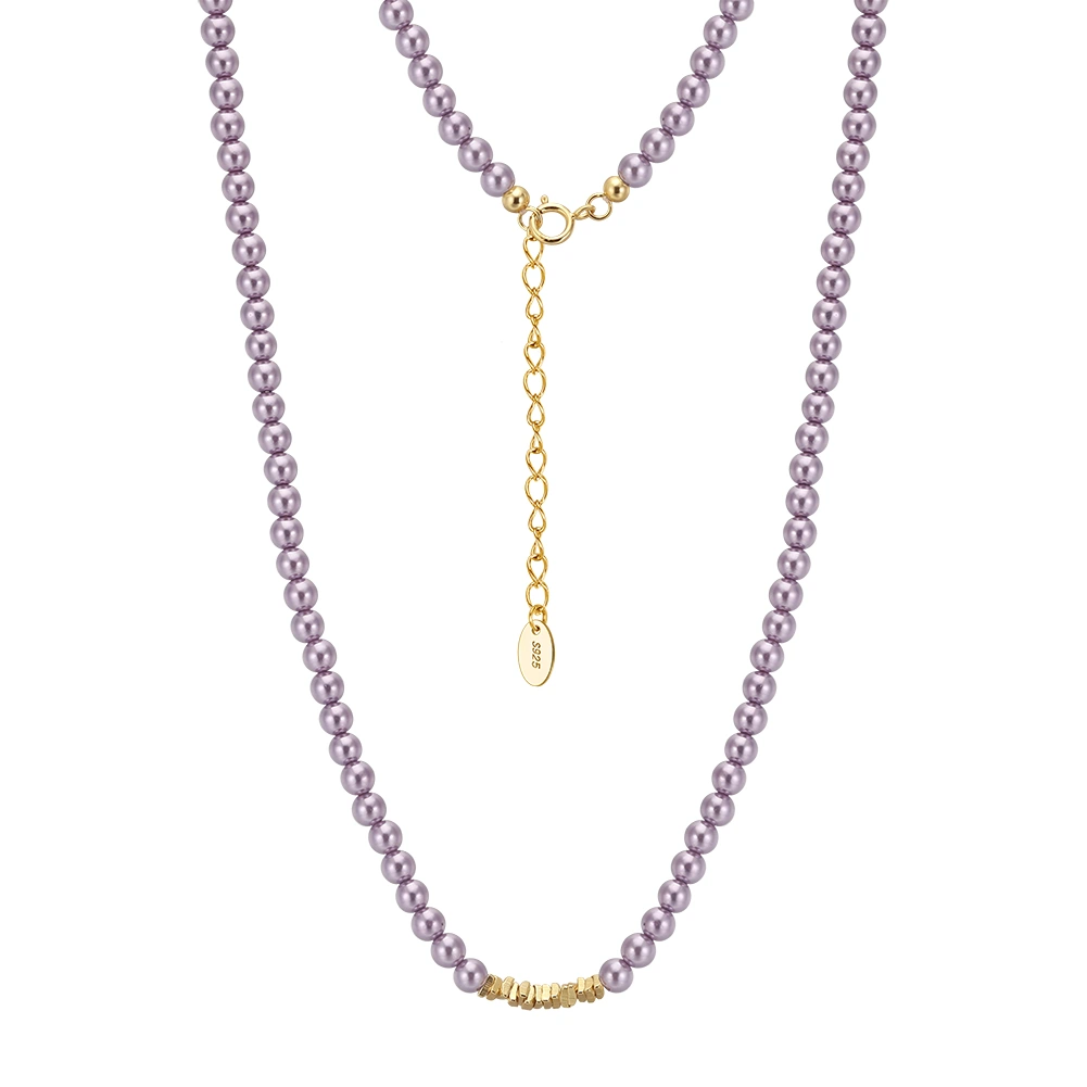 Produse Noi - Colier din argint cu perle shell Beads Lila Auriu