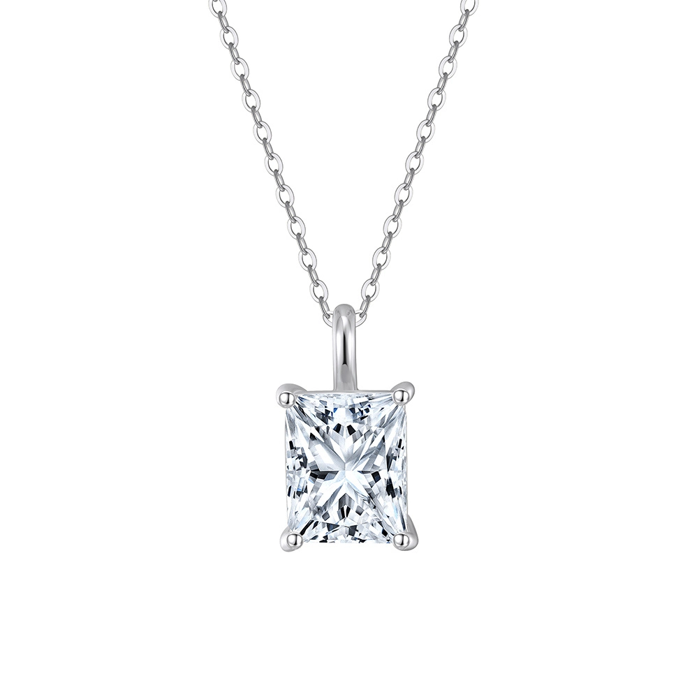 Coliere - Colier din argint cu zirconiu Radiant Solitaire Argintiu