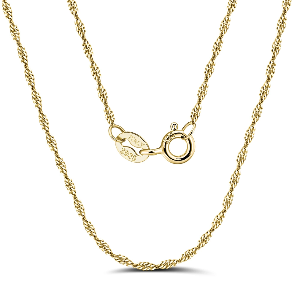 Coliere din argint - Colier din Argint Gold Twisted Rope