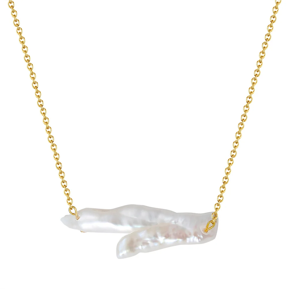Bijuterii Perle Naturale - Colier din Argint Organic Pearl Bar