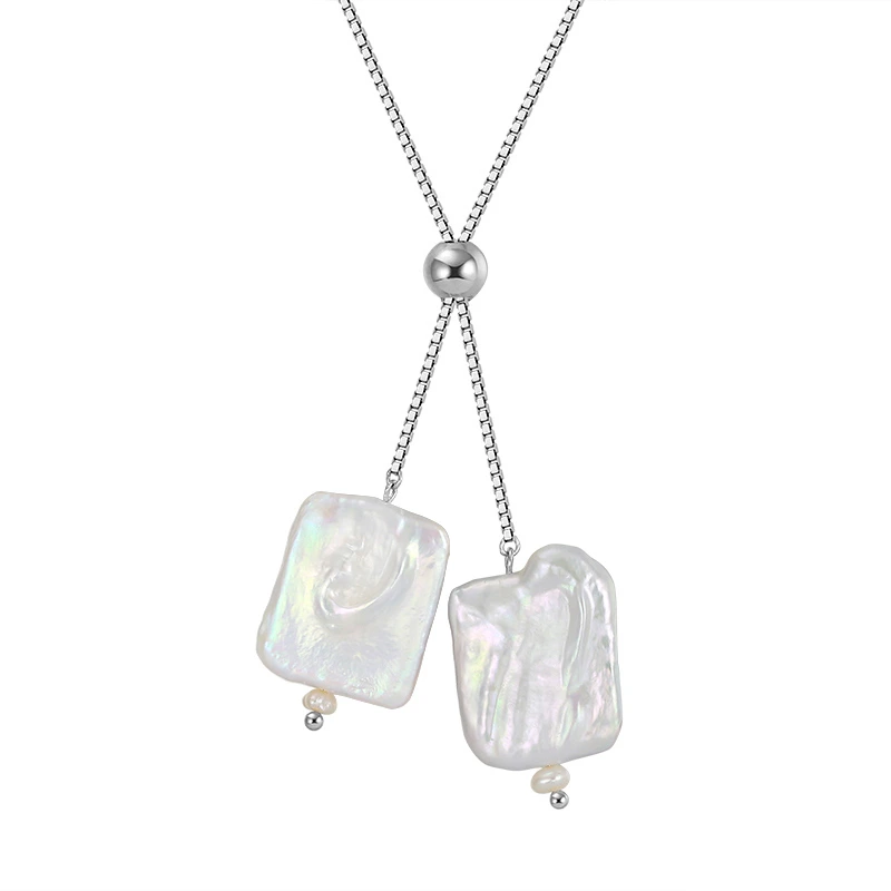 Bijuterii Perle Naturale - Colier din Argint Pearl Baroque Waterfalls Silver