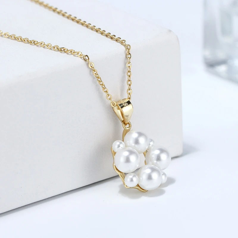 Produse Noi - Colier din Argint Pearl Circle Gold