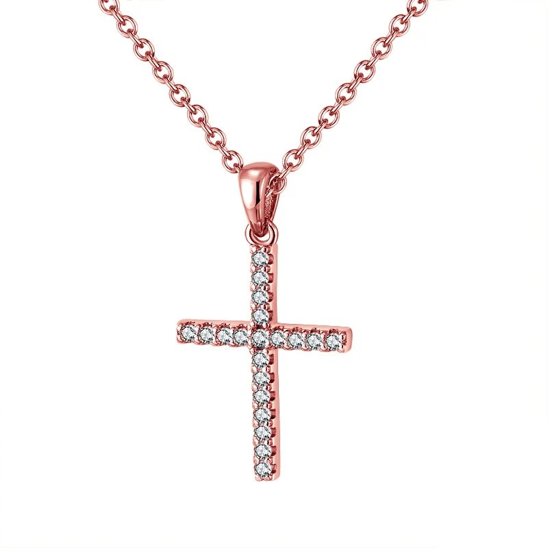 Produse Noi - Colier din Argint Rose Crystal Cross