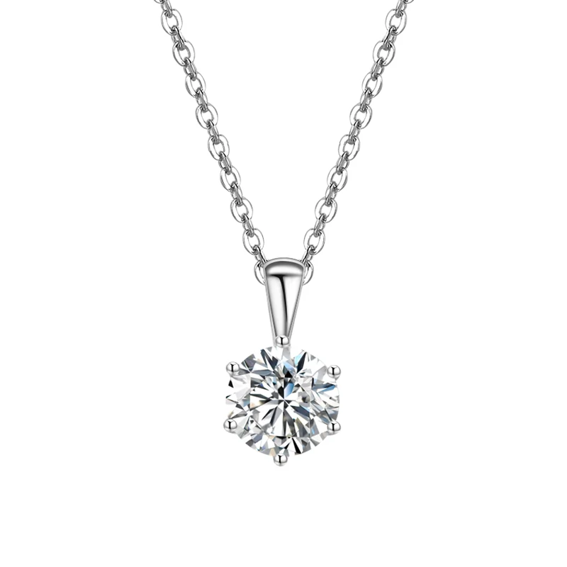 Coliere din argint - Colier din Argint Round Solitaire Pendant