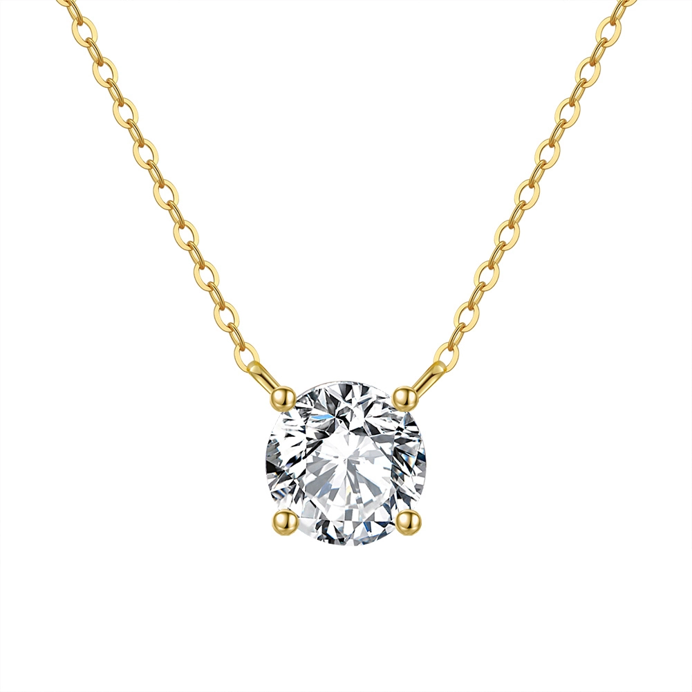 Coliere din argint - Colier din Argint Solitaire Sterling Gold