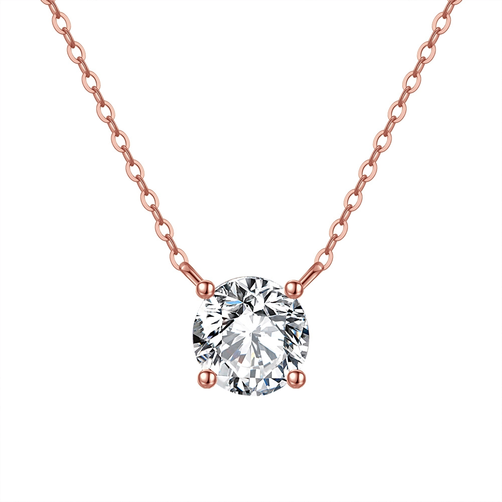 Produse Noi - Colier din Argint Solitaire Sterling Rose Gold