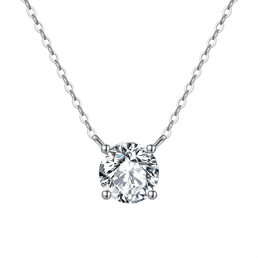 Coliere din argint - Colier din Argint Solitaire Sterling Silver