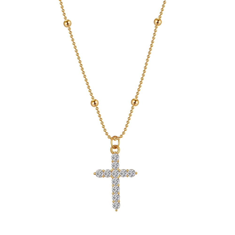 Produse Noi - Colier Statement Cross Auriu