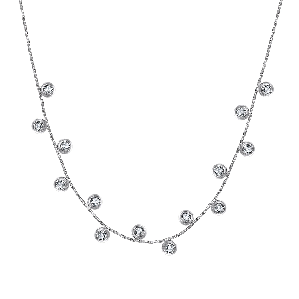 Produse Noi - Colier Statement cu Cristale Zirconiu Stardust Argintiu