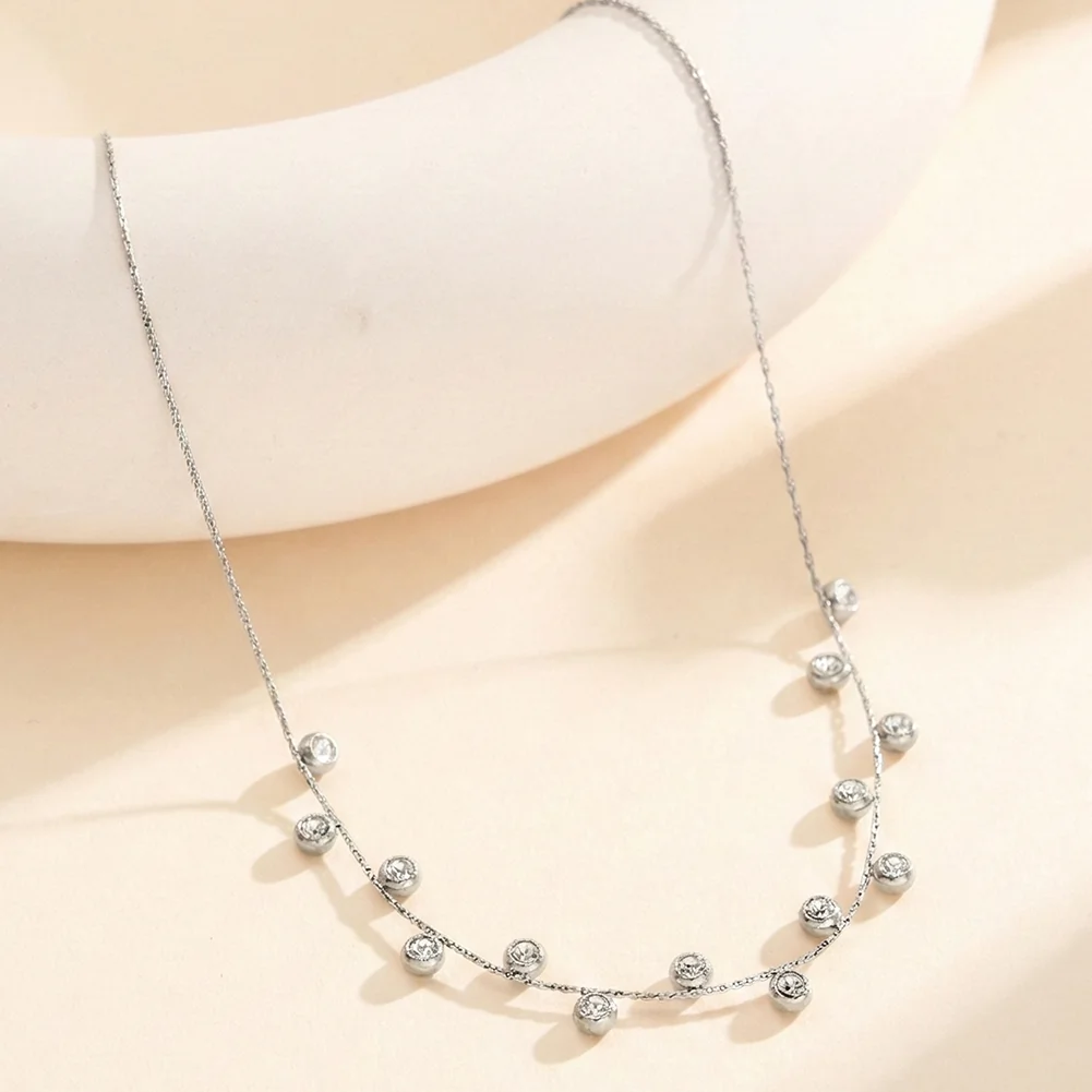 Produse Noi - Colier Statement cu Cristale Zirconiu Stardust Argintiu