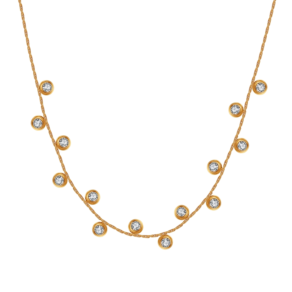 Produse Noi - Colier Statement cu Cristale Zirconiu Stardust Auriu