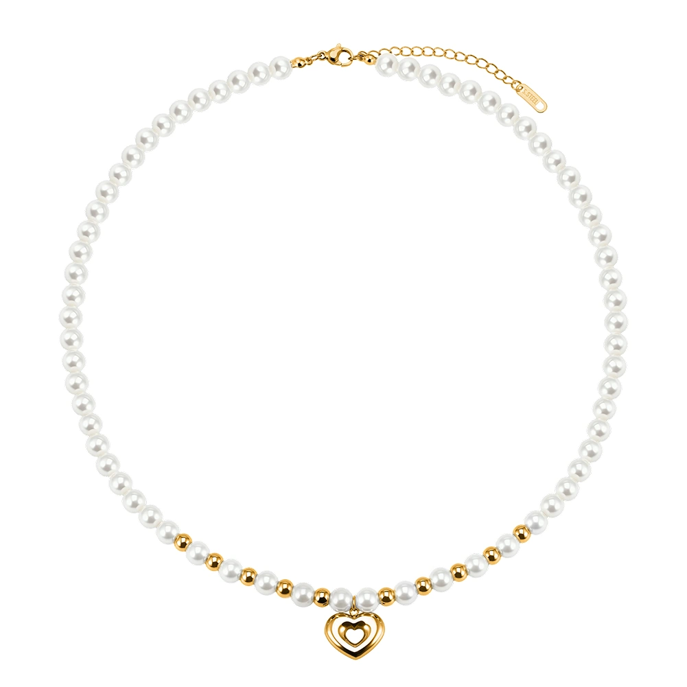 Coliere Statement - Colier Statement cu Perle Shell Amour Layers Auriu