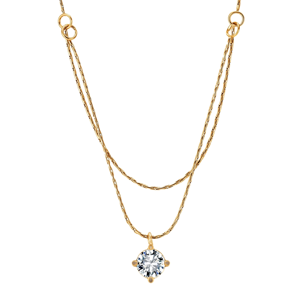 Produse Noi - Colier Statement Double Chain Auriu