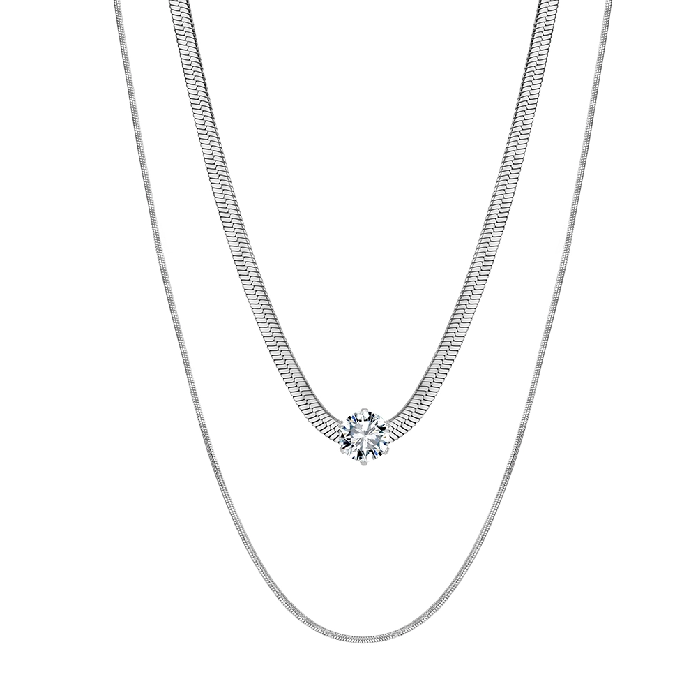 Produse Noi - Colier Statement Duo Argintiu