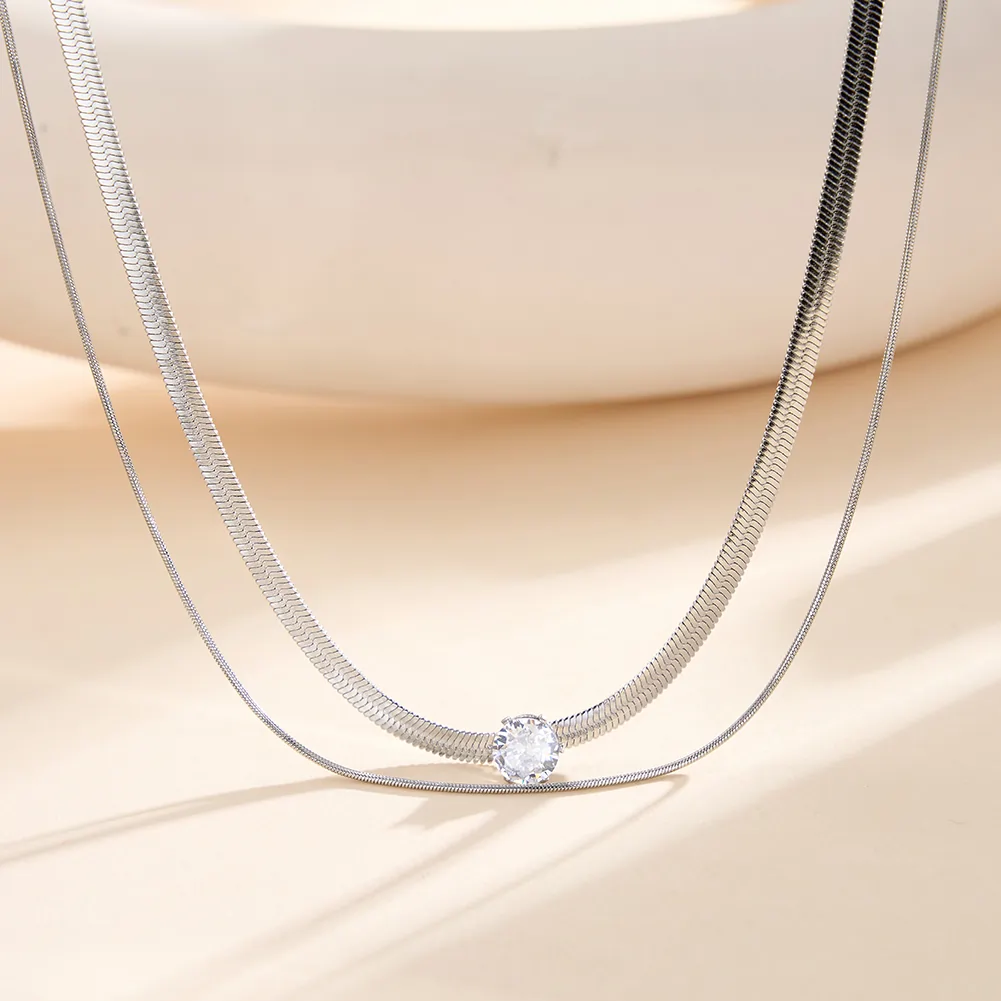 Produse Noi - Colier Statement Duo Argintiu