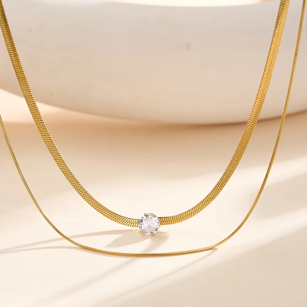 Produse Noi - Colier Statement Duo Auriu