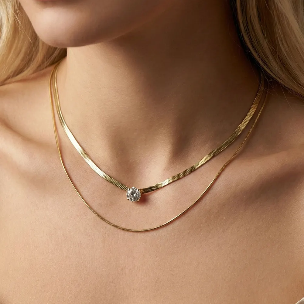 Produse Noi - Colier Statement Duo Auriu