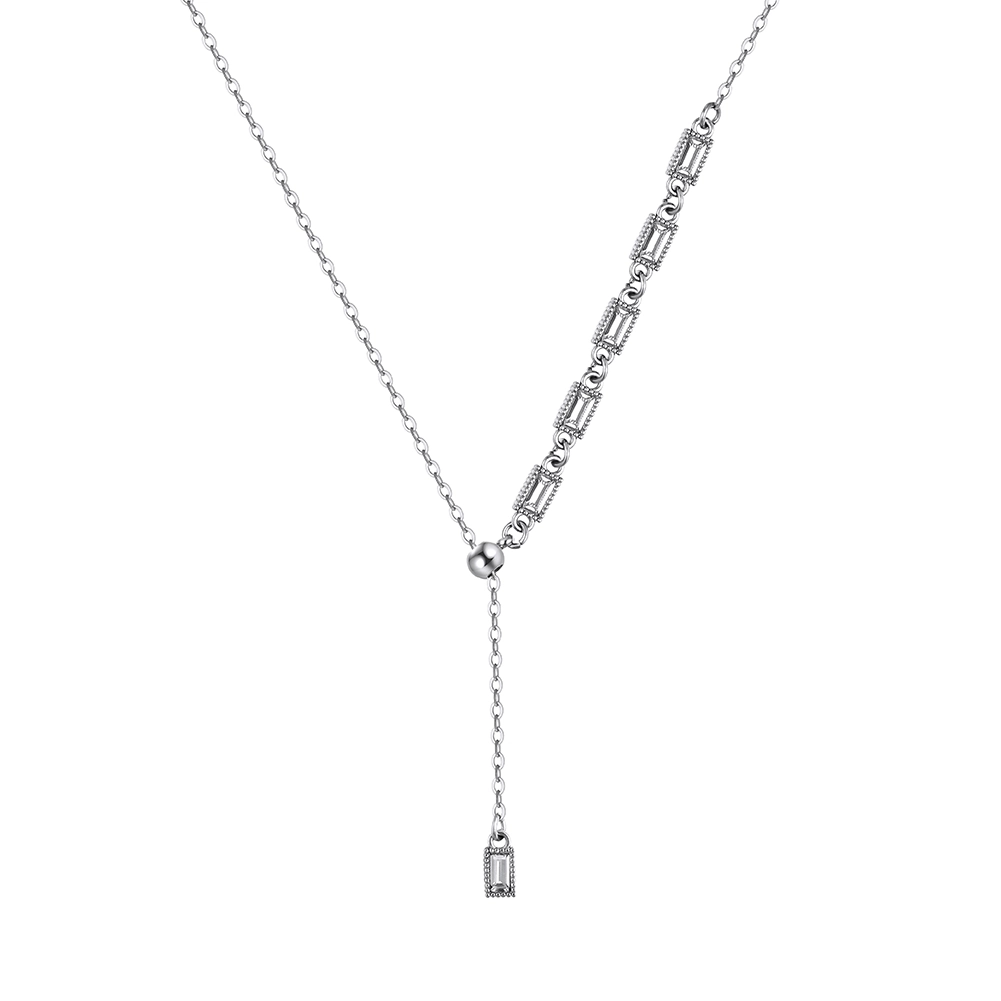 Produse Noi - Colier Statement Lariat Argintiu