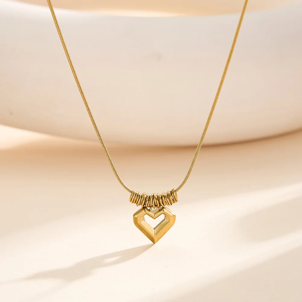 Produse Noi - Colier Statement Open Heart Auriu