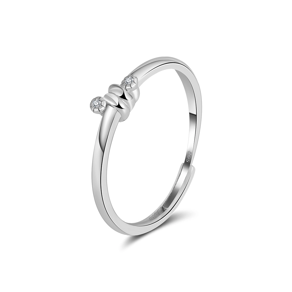 Inele din argint - Inel din argint cu zirconiu Knot Argintiu