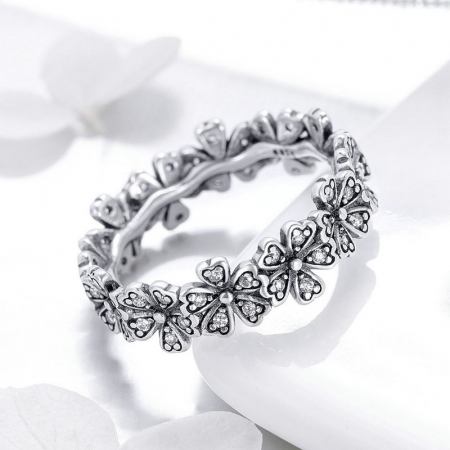Inel din argint Flower Band [4]