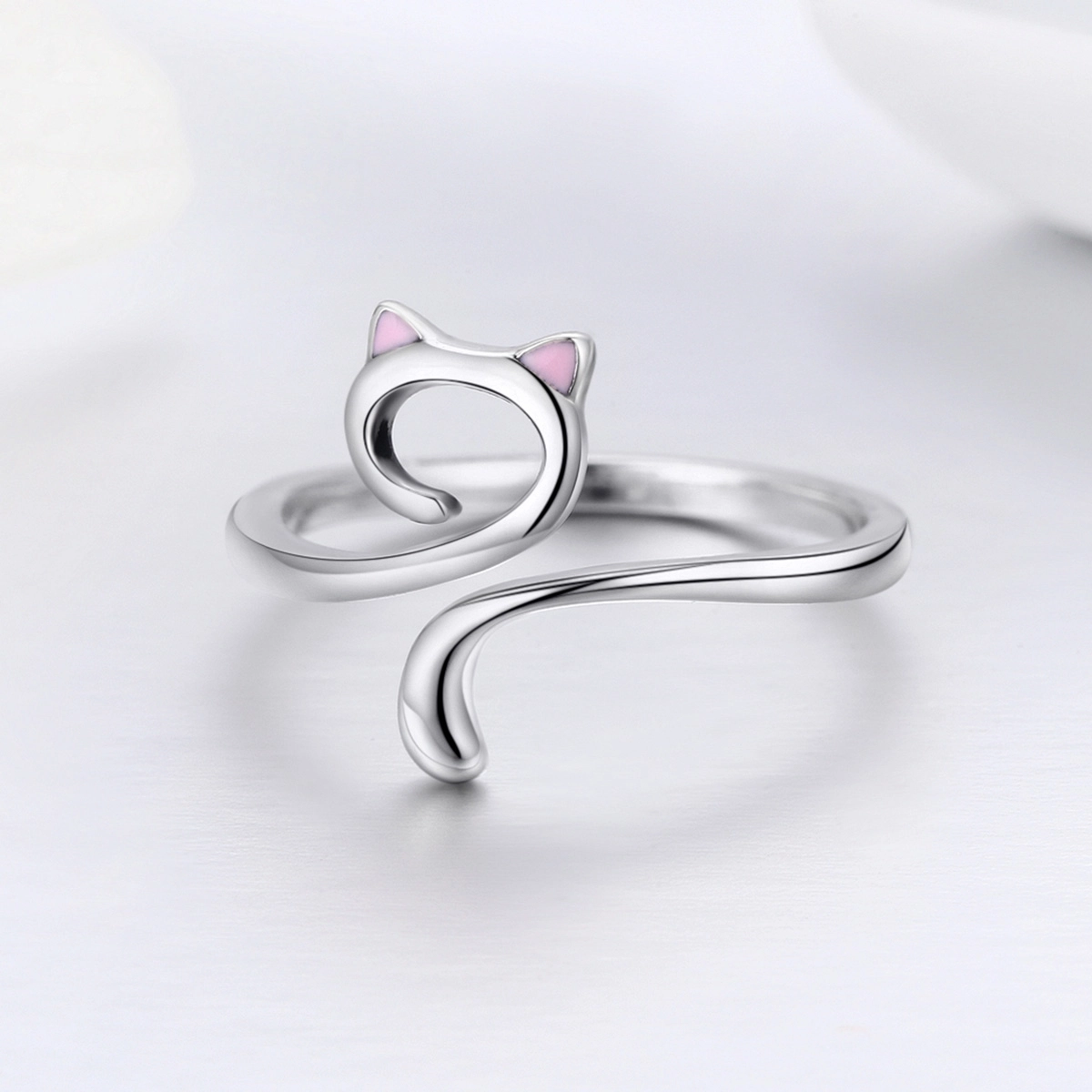 Inele din argint - Inel din argint Pink Cat