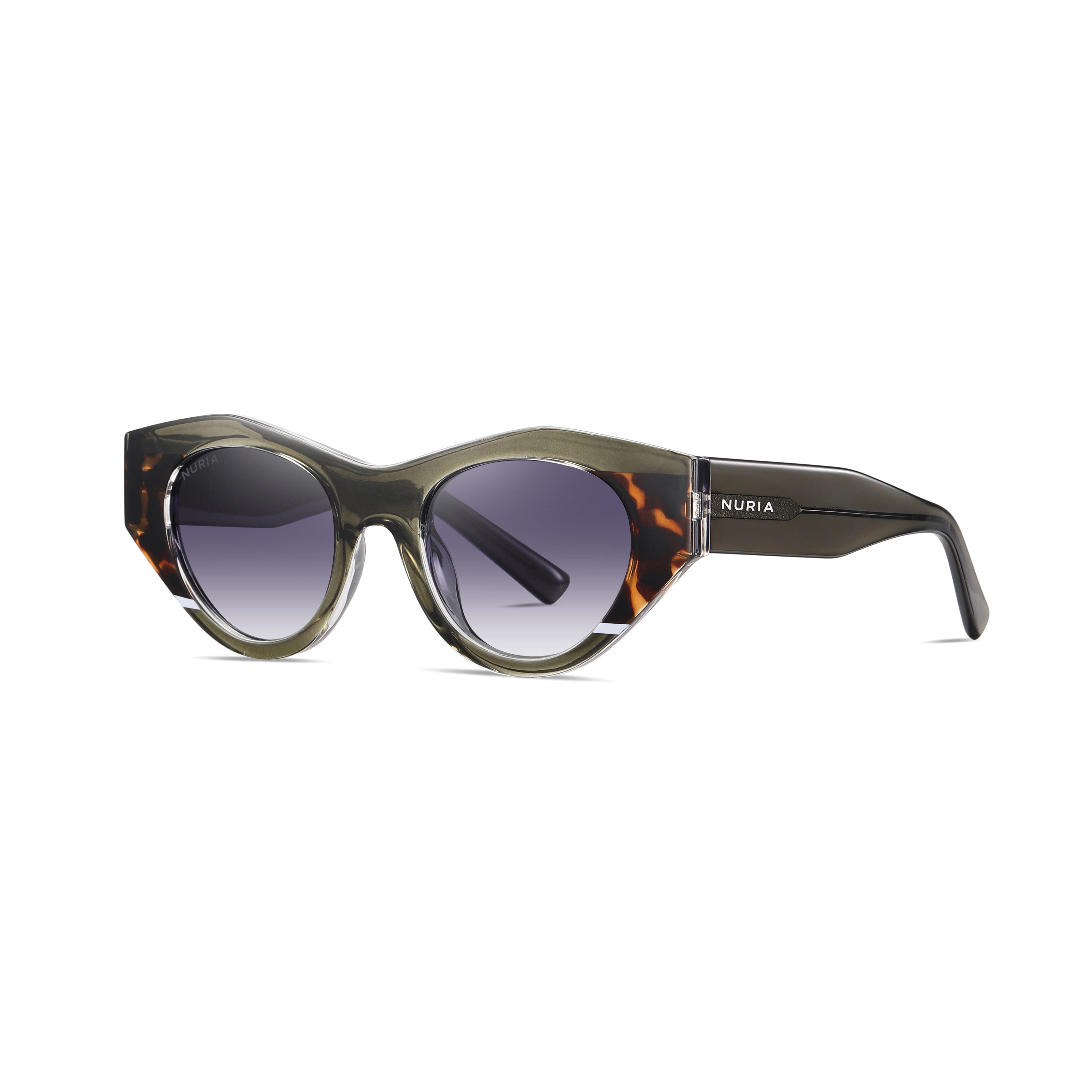 Ochelari Femei - Ochelari de Soare NURIA cu Ramă Angulară Riviera Olive Tortoise