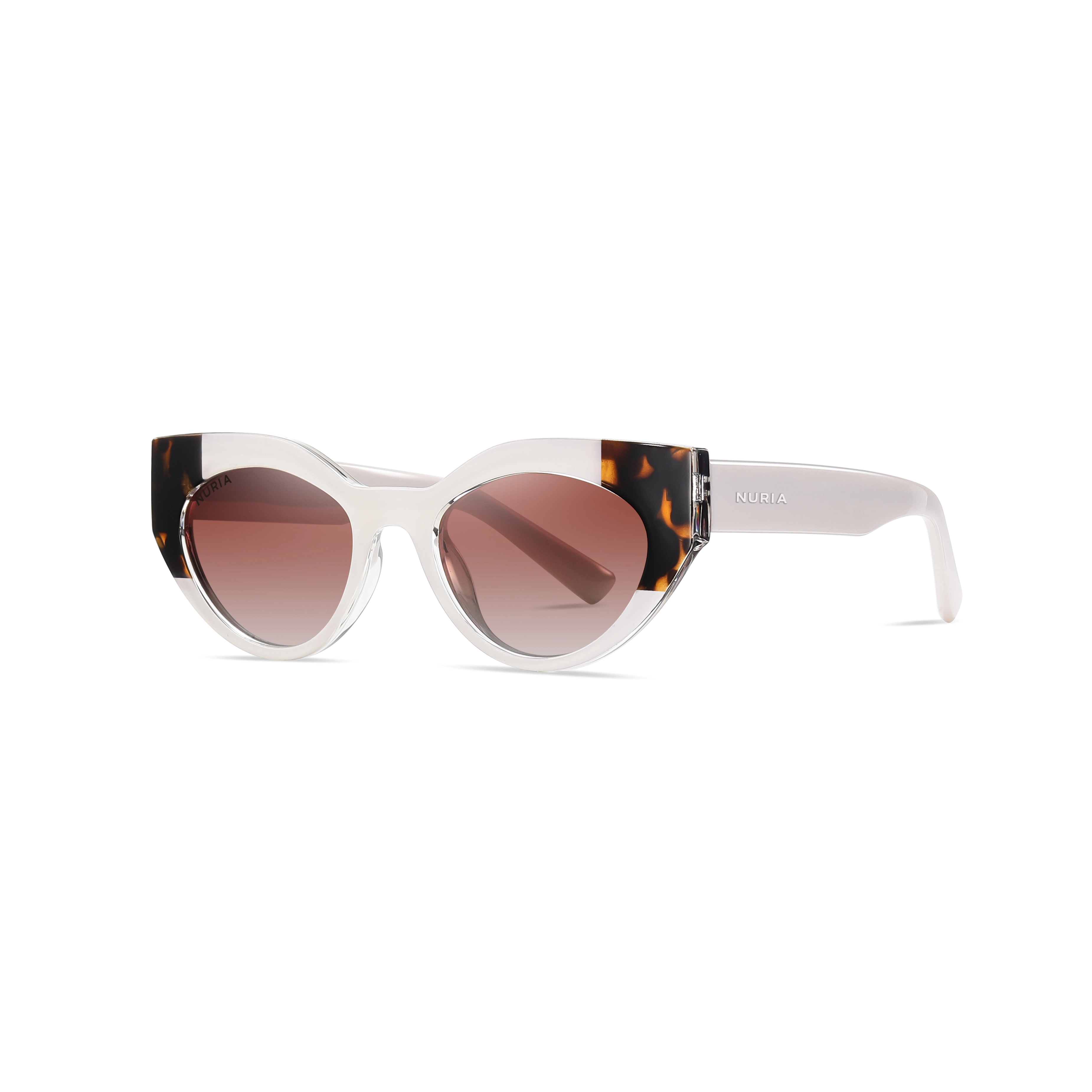 Ochelari Femei - Ochelari de Soare NURIA cu Ramă Cat-Eye Santiago Sunset Beige Tortoise