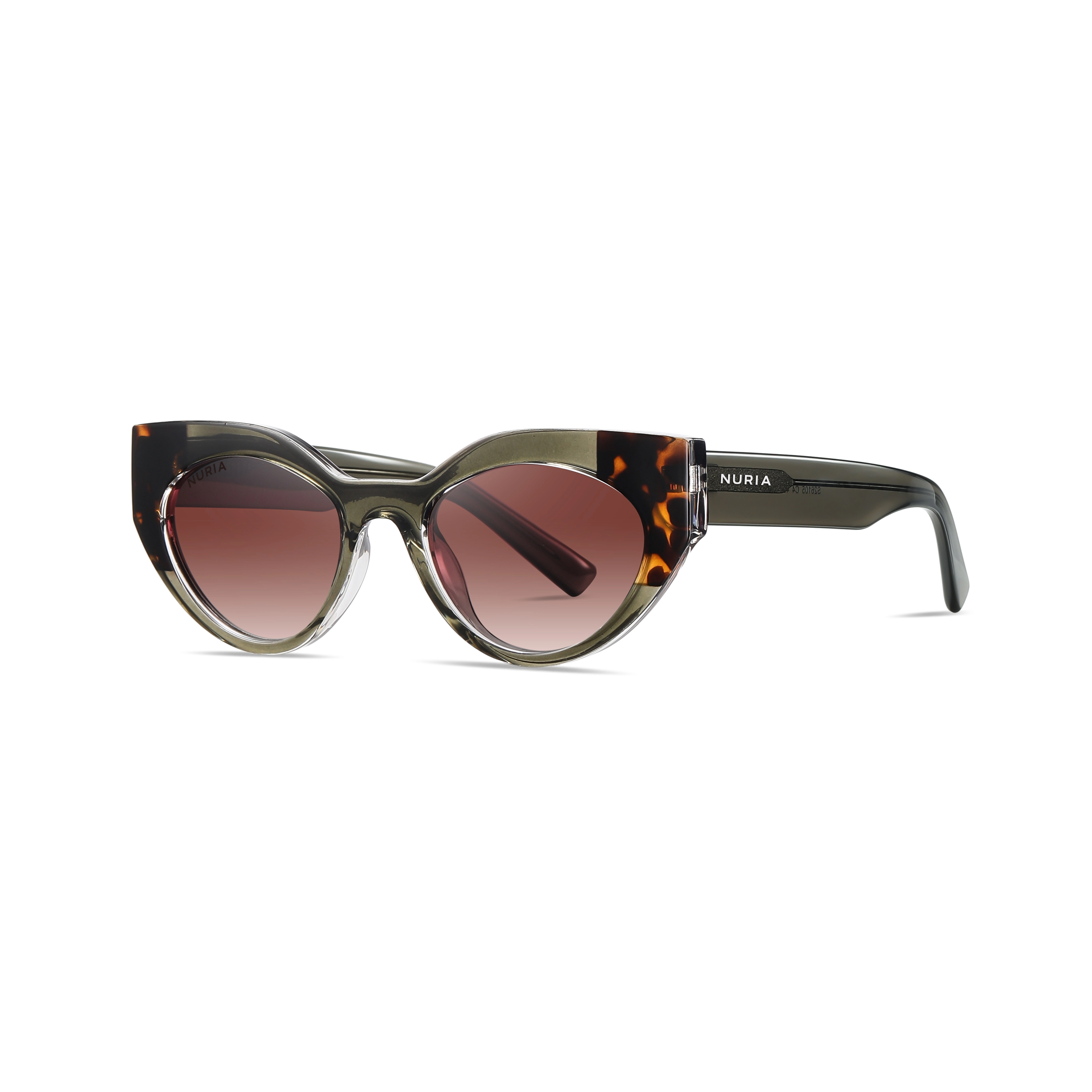 Ochelari Femei - Ochelari de Soare NURIA cu Ramă Cat-Eye Santiago Sunset Olive Tortoise