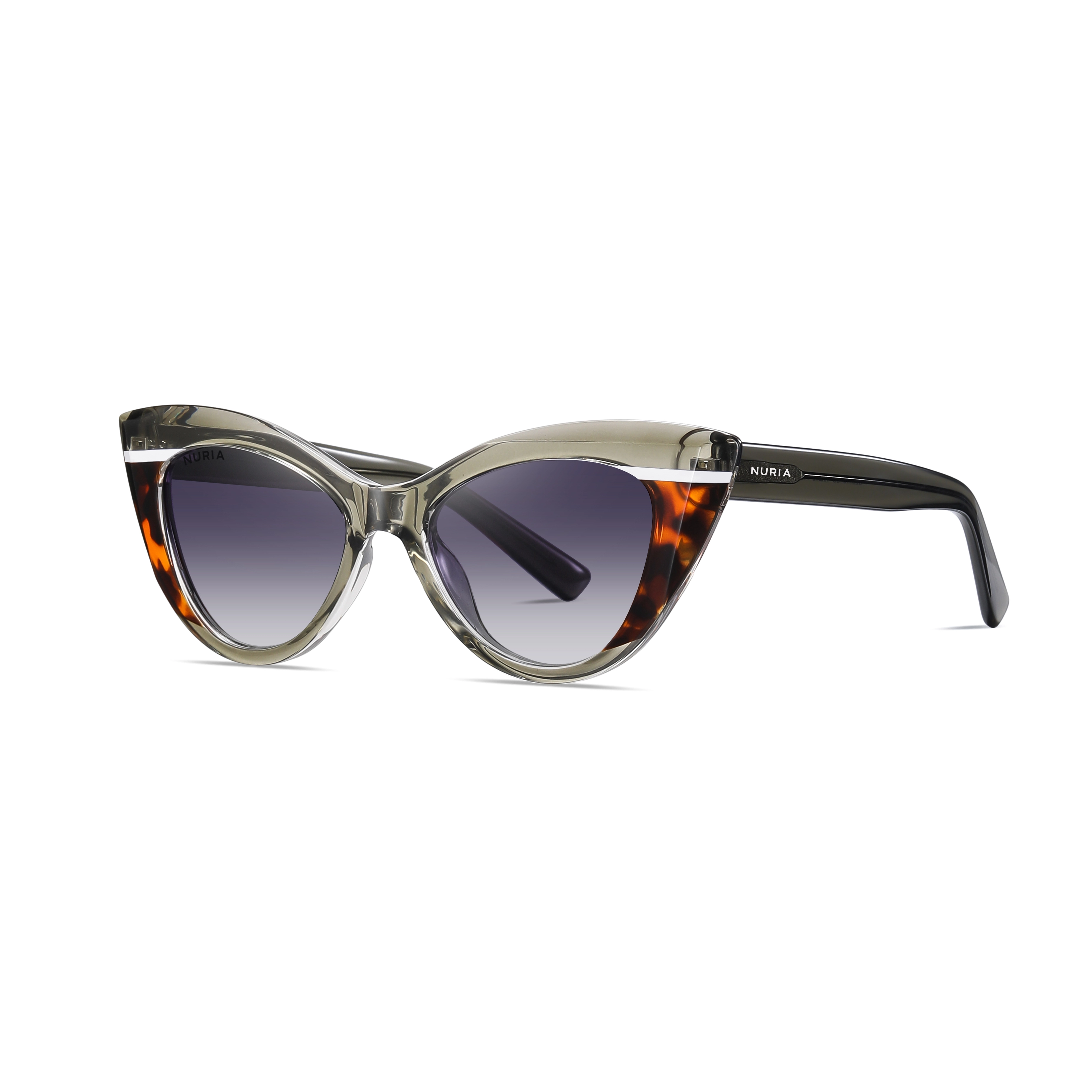 Ochelari de Soare - Ochelari de Soare NURIA cu Ramă Cat-Eye Twilight Allure Olive Tortoise