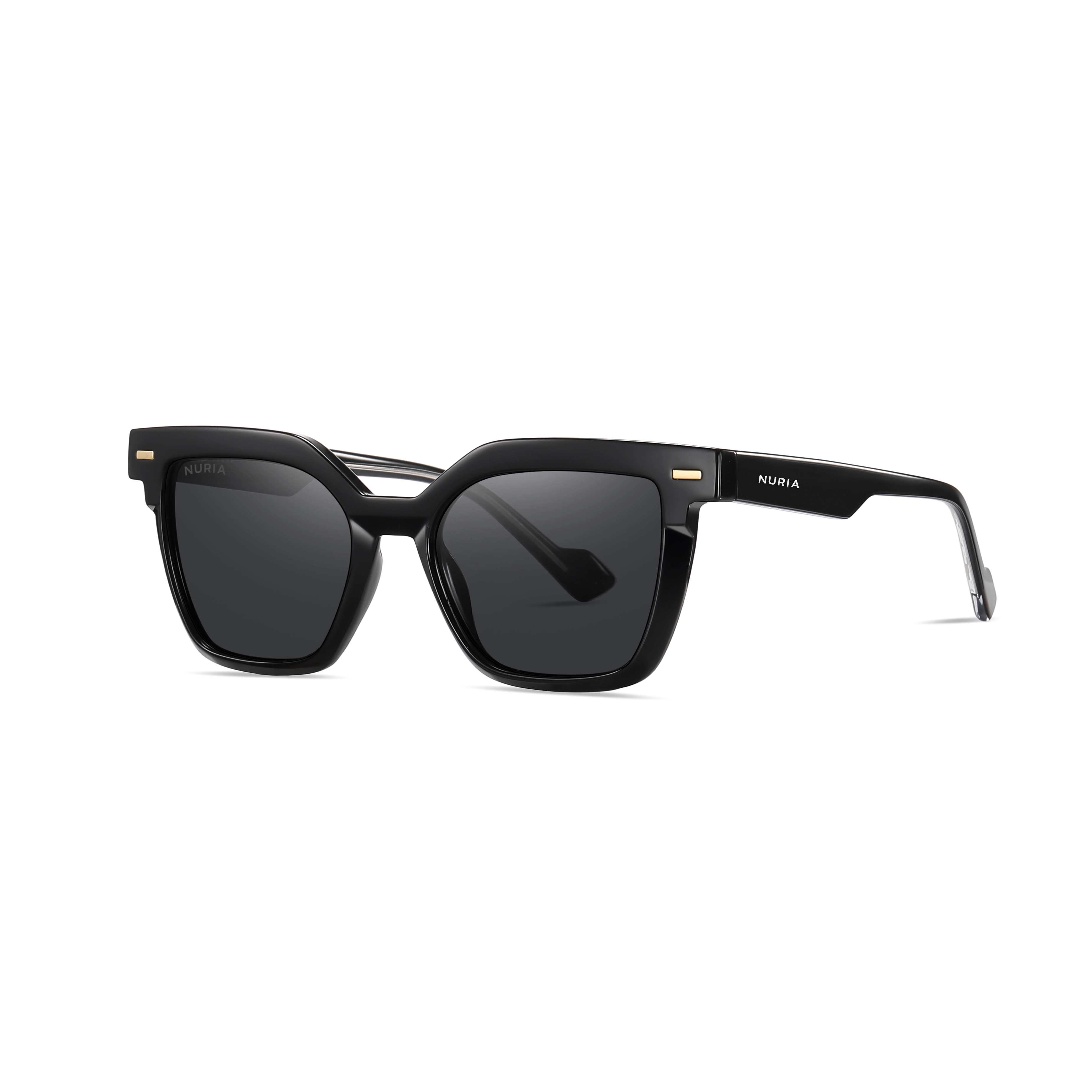 Ochelari de Soare - Ochelari de Soare NURIA cu Ramă Dreptunghiulară Spectra Prism Black