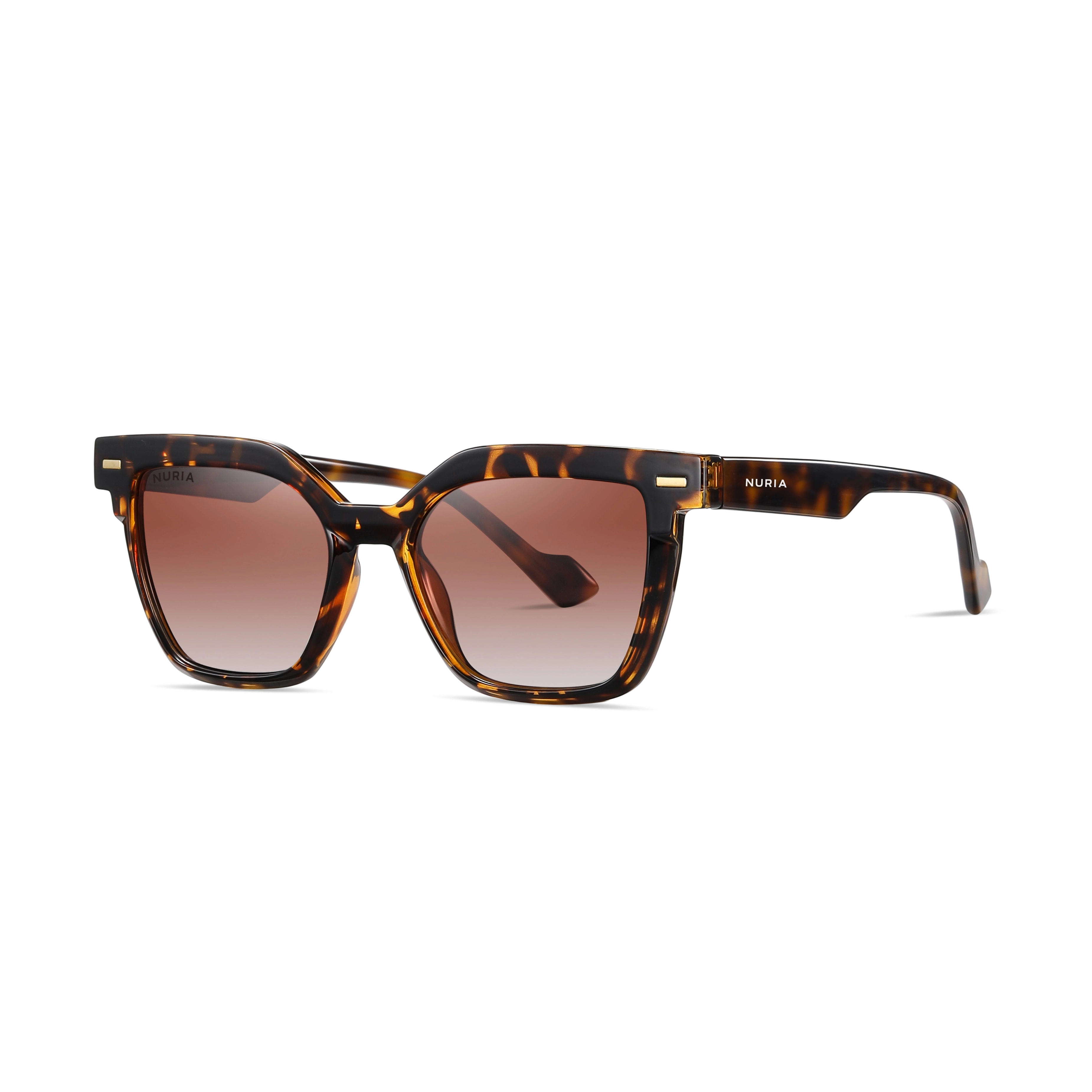 Ochelari Femei - Ochelari de Soare NURIA cu Ramă Dreptunghiulară Spectra Prism Brown Tortoise