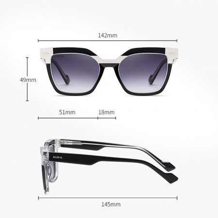 Ochelari Femei - Ochelari de Soare NURIA cu Ramă Dreptunghiulară Spectra Prism Olive Tortoise
