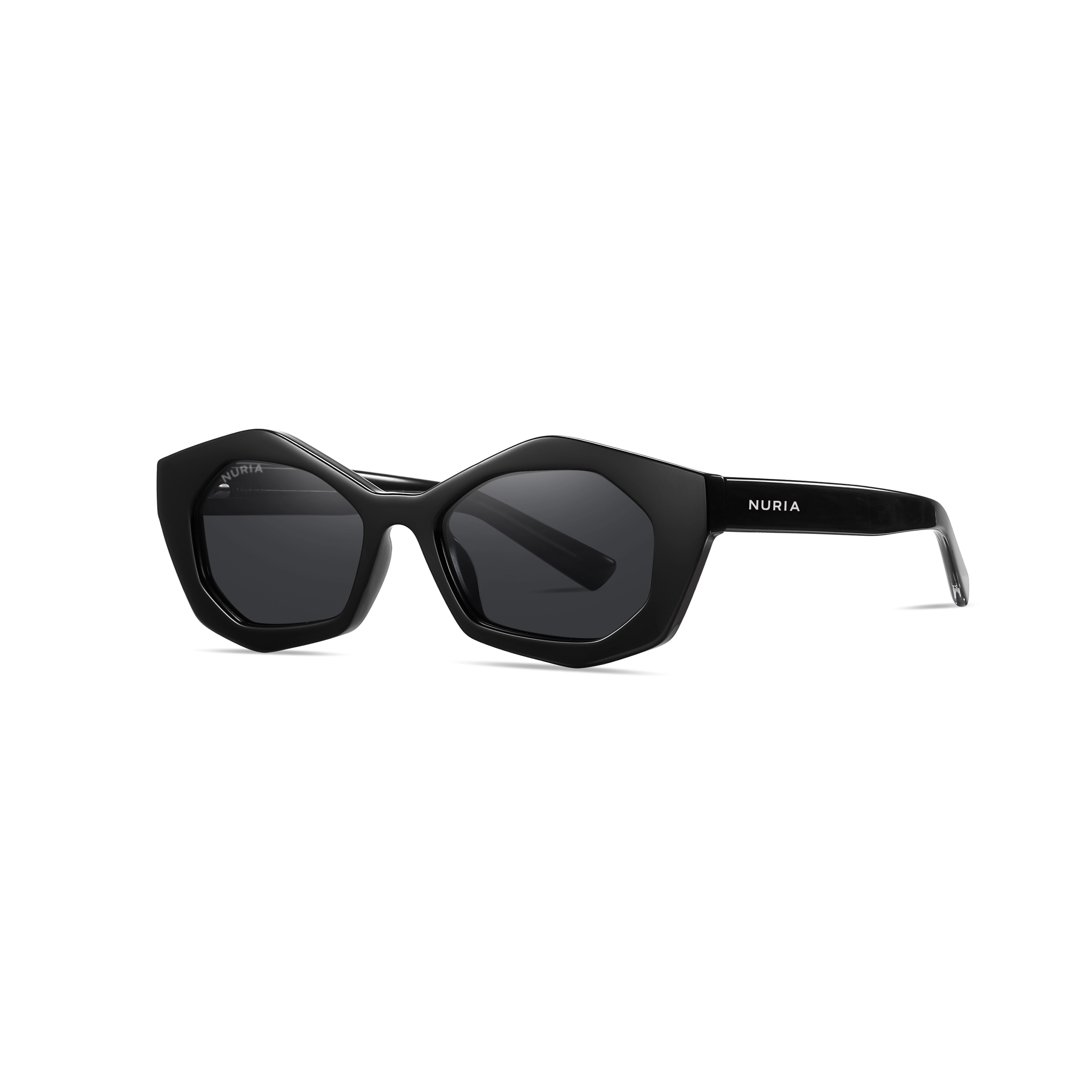 Ochelari de Soare - Ochelari de Soare NURIA cu Ramă Geometrică Midnight Cascade Black